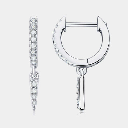 Dazzling Lab-Created Diamond Sterling Silver Earrings with Platinum and Gold Finishes