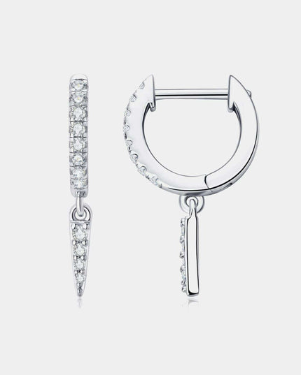 Dazzling Lab-Created Diamond Sterling Silver Earrings with Platinum and Gold Finishes