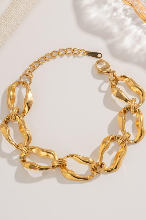 18K Gold-Plated Stainless Steel Bracelet with Modern Elegance
