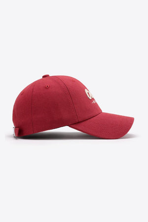 CREATE NEW LIFE Adjustable Cotton Baseball Cap-Trendsi-Deep Red-One Size-Très Elite