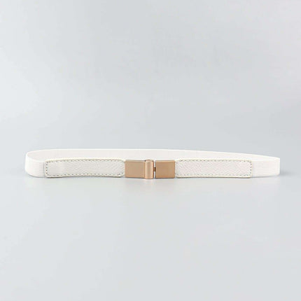 Elegant Adjustable PU Elastic Skinny Belt for Effortless Style