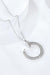 Platinum-Plated Sterling Silver Necklace with Moissanite Open Ring for a Touch of Elegance