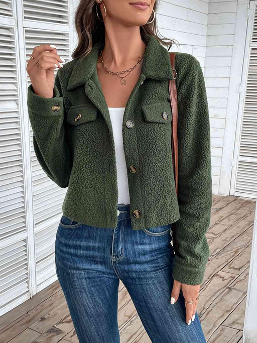 Chic Collared Jacket with Practical Pockets