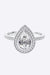 Elegant Teardrop Sterling Silver Ring with Sparkling Moissanite Accents