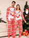 Festive Holiday Lounge Wear Set with Long Sleeve Top and Coordinating Bottoms