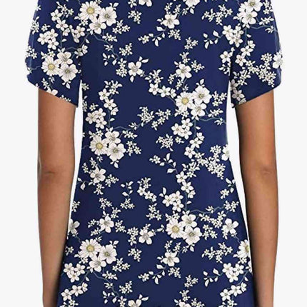 Chic Floral V-Neck Top with Delightful Petal Sleeves