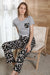 Floral Cozy Lounge Set with Short-Sleeve Tee and Relaxed Pants