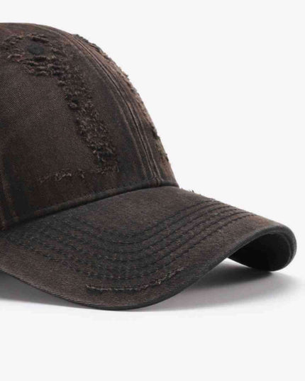 Trendy Distressed Cotton Adjustable Baseball Cap for Urban Style
