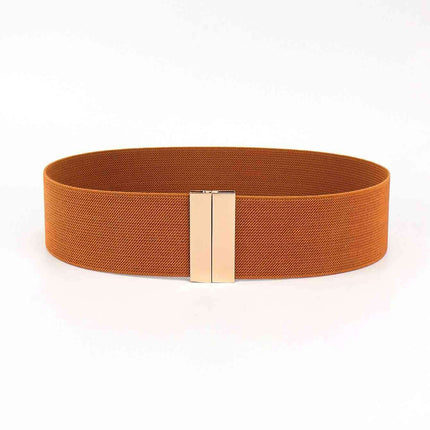 Chic Elastic Belt with Sleek Alloy Buckle - A Stylish Addition for Any Ensemble