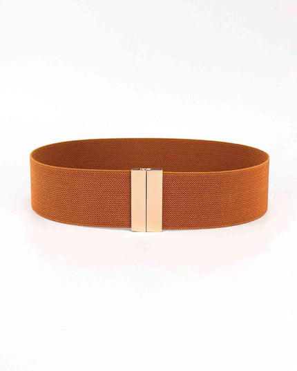 Chic Elastic Belt with Sleek Alloy Buckle - A Stylish Addition for Any Ensemble
