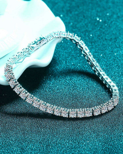 Elegant 4.9 Carat Moissanite Sterling Silver Bangle - Sophisticated Minimalist Accessory