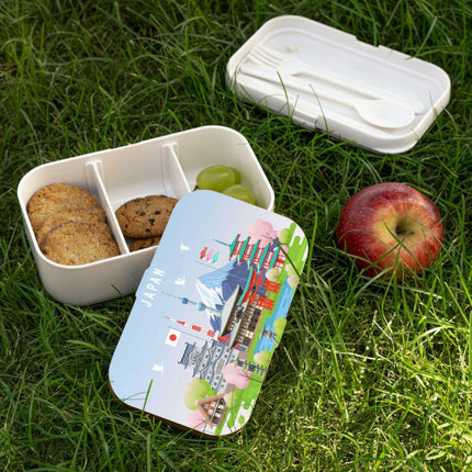 Stylish Personalized Bento Lunch Box with Chic Wooden Cover - Ideal for Meals on the Move