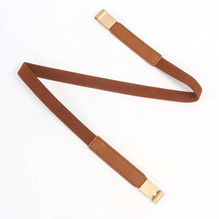 Elegant Adjustable PU Elastic Skinny Belt for Effortless Style