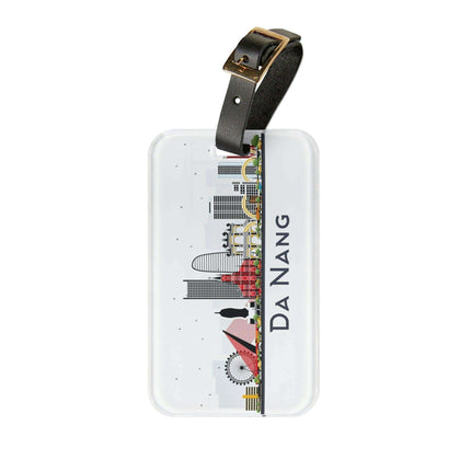Chic Acrylic Travel Luggage Tag with Stylish Leather Strap