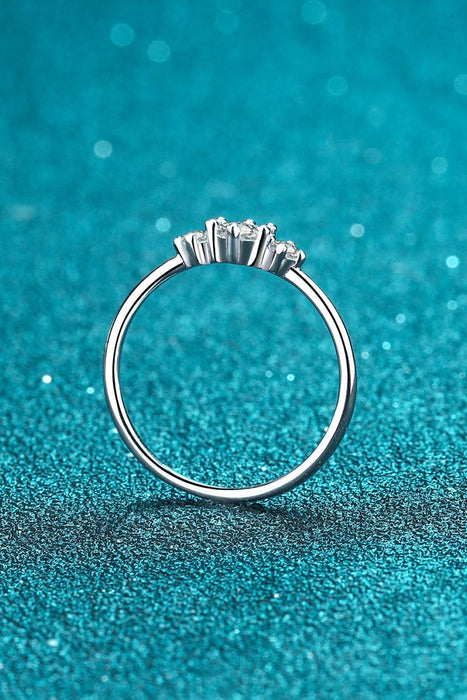 Elegant Sterling Silver Moissanite Ring Set in a Stylish Gift Box