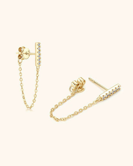 Sophisticated Moissanite-Embellished Sterling Silver Earrings with Luxurious Dual Finish