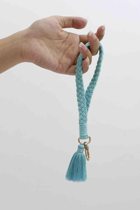 Sophisticated Cotton Tassel Keychain with Alloy Closure