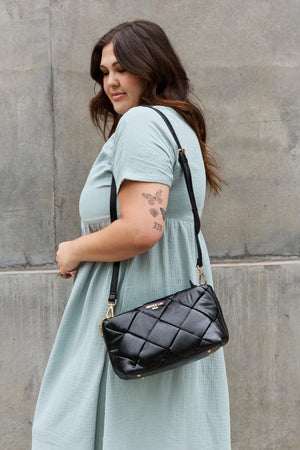 Nicole Lee USA Cassette Woven Satchel Crossbody Bag-Trendsi-Black-One Size-Très Elite
