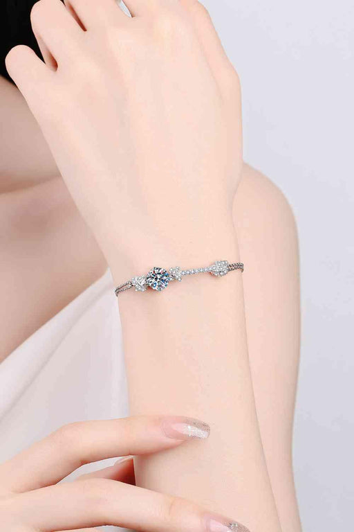 Elegant 2 Carat Lab-Diamond Sterling Silver Bracelet with Zircon Accents and Warranty