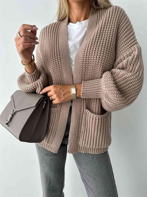 Cozy Ribbed Oversized Cardigan with Relaxed Sleeves