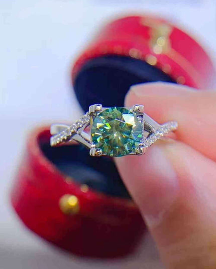 Elegant 1 Carat Lab-Created Diamond Sterling Silver Ring with Dazzling Zircon Accents - Unmatched Craftsmanship and Quality Assurance