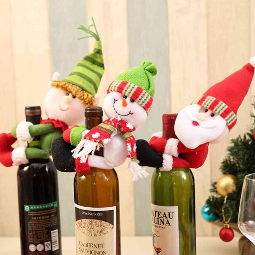 Whimsical Christmas Gnome Wine Bottle Decoration