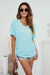 Ruched V-Neck Long Sleeve Tee
