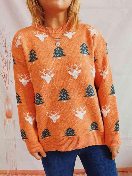 Cozy Holiday Reindeer Pattern Sweater for a Festive Vibe