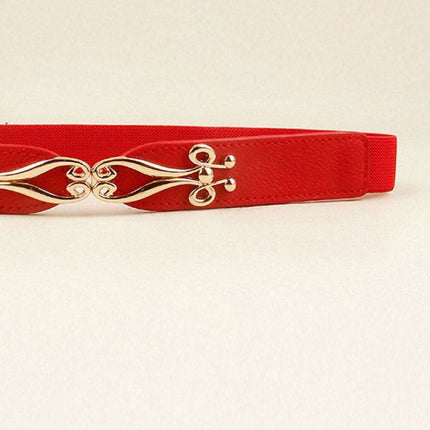 Elegant Versatile Elastic Belt with Stylish Alloy Buckle for Fashion-Forward Looks