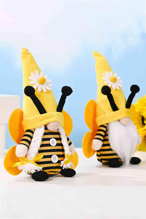 Charming Bee Short Leg Gnome: Whimsical Garden Decor with Endearing Appeal