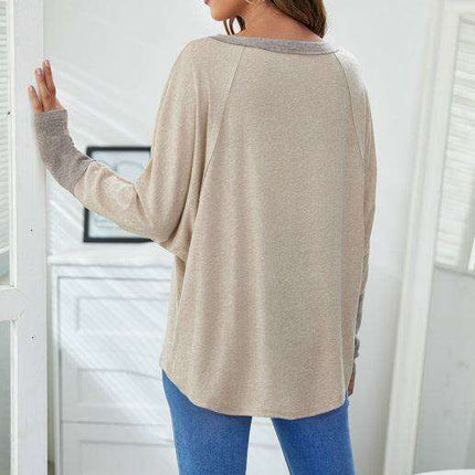 Elegant Batwing Sleeve Cotton Tunic for Women - Stylish Loose Fit Top for Spring-Summer