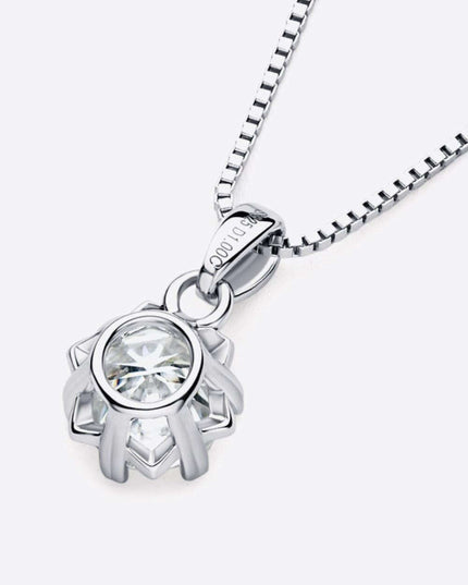 Elegant Moissanite Pendant Necklace in Platinum - A Luxurious Statement Piece