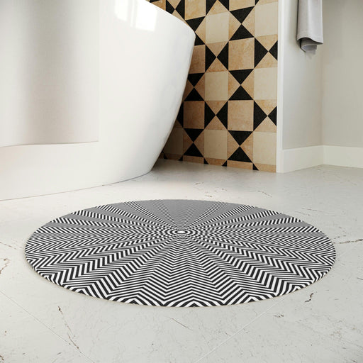 Maison d'Elite Optical Illusion Abstract Circle Bath Mat