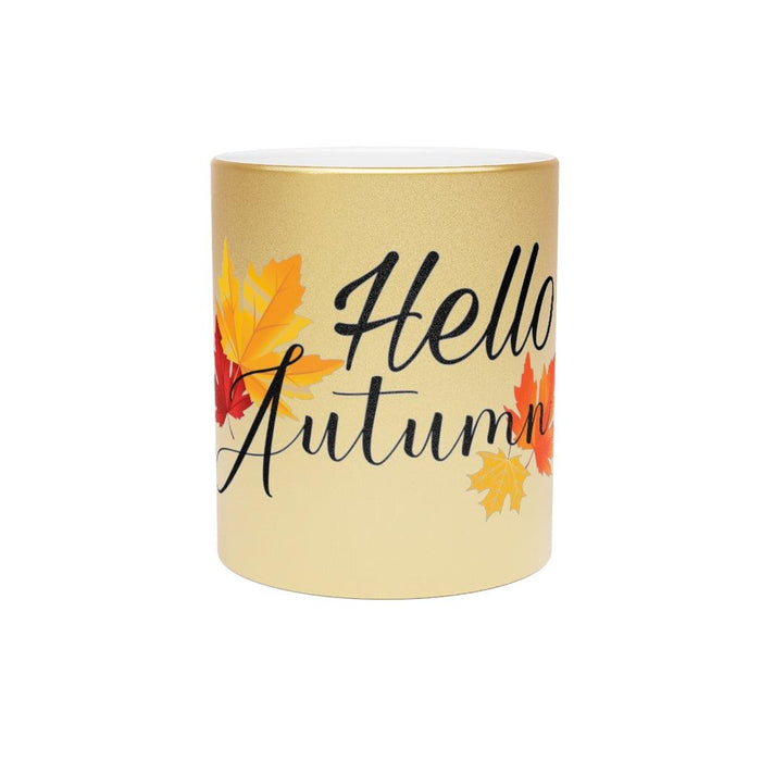 Autumn Gold or Silver Metallic Mug