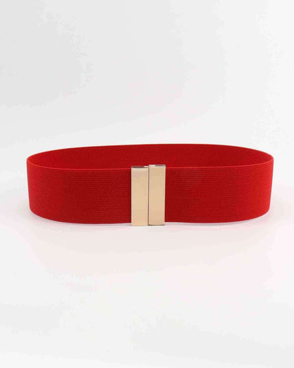 Chic Elastic Belt with Sleek Alloy Buckle - A Stylish Addition for Any Ensemble
