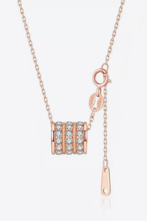 Luxurious Moissanite Necklace in Sterling Silver with Platinum and Rose Gold Finish