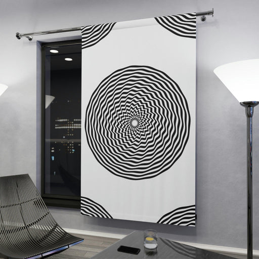 Elite Abstract Circle Wave Design Blackout Window Curtains - 50 x 84