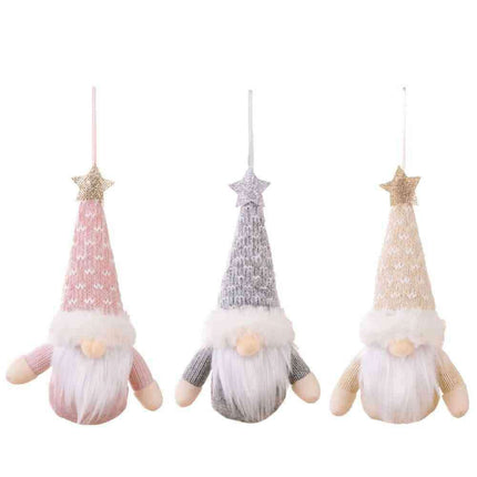Whimsical Duo of Faceless Gnome Hanging Ornaments