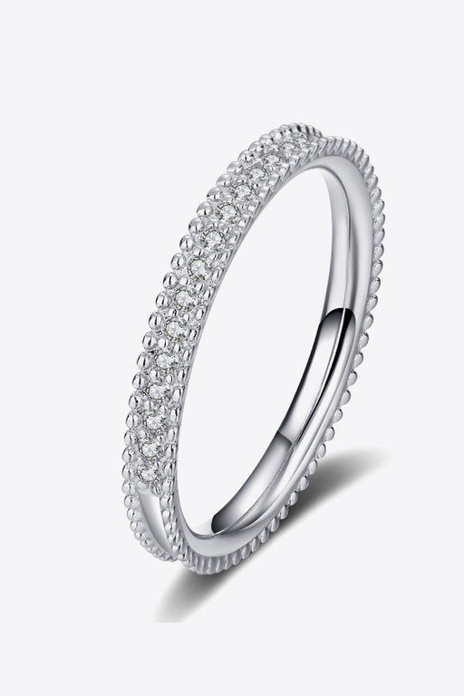 Modern Sleek Sterling Silver Moissanite Ring
