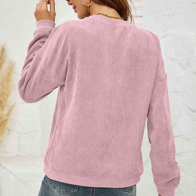 Whimsical Gnome Print Cozy Sweatshirt with Trendy Drop Shoulders