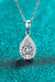 Elegant Lab-Diamond Teardrop Pendant Necklace with Sparkling Zircon Accents