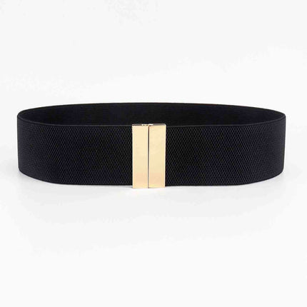 Chic Elastic Belt with Sleek Alloy Buckle - A Stylish Addition for Any Ensemble