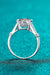 3 Carat Lab-Diamond Sterling Silver Ring with Rhodium-Plated Zircon Accents