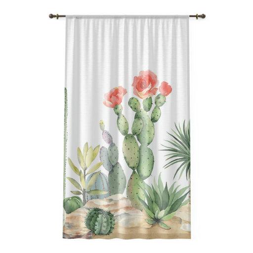 Maison d'Elite Cactus Window Curtains for Home Decor - P.1-Home Decor-Printify-Sheer-White-50" × 84"-Très Elite