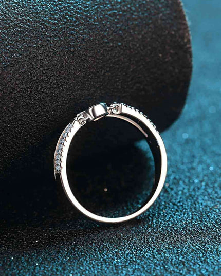 Sophisticated Sterling Silver Ring with Lab-Created Diamond and Zircon Accents