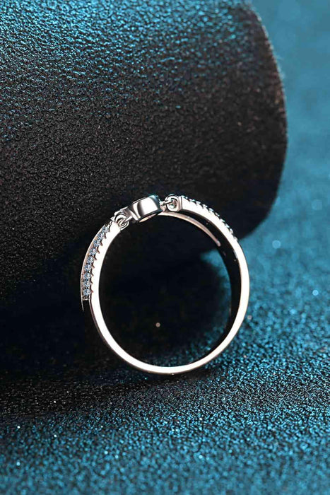 Sophisticated Lab-Diamond Sterling Silver Ring with Moissanite and Zircon - A Touch of Elegance