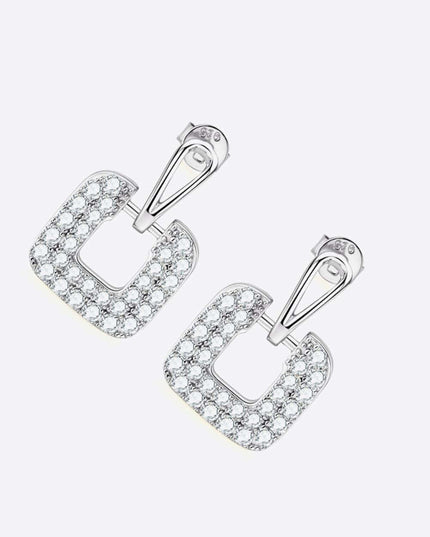 Radiant 1.68 Carat Lab-Grown Diamond Sterling Silver Drop Earrings