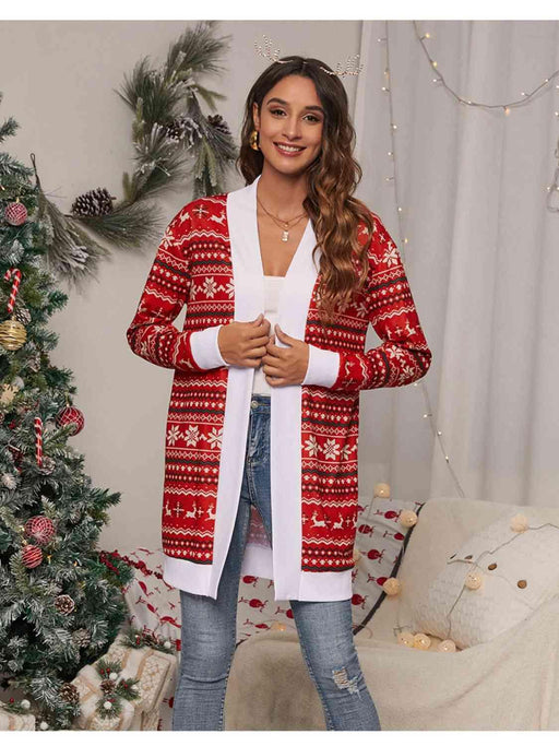 Cozy Christmas Cardigan with Open Front