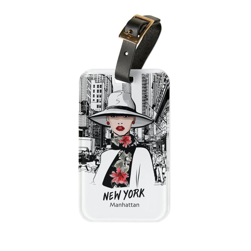 Elite New York Luggage Tag - Customizable Acrylic Travel Accessory