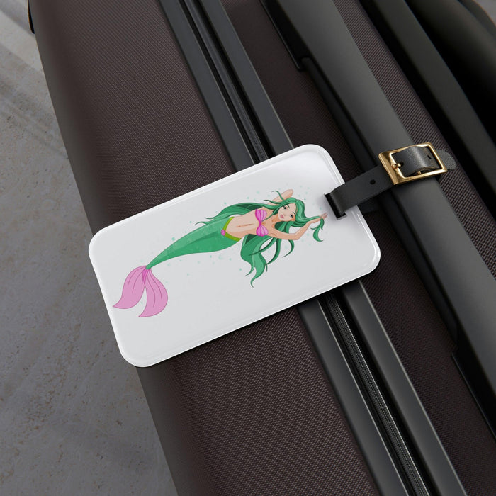 Elite Mermaid Travel Luggage Tag with Adjustable Leather Strap for Stylish and Practical Travelers